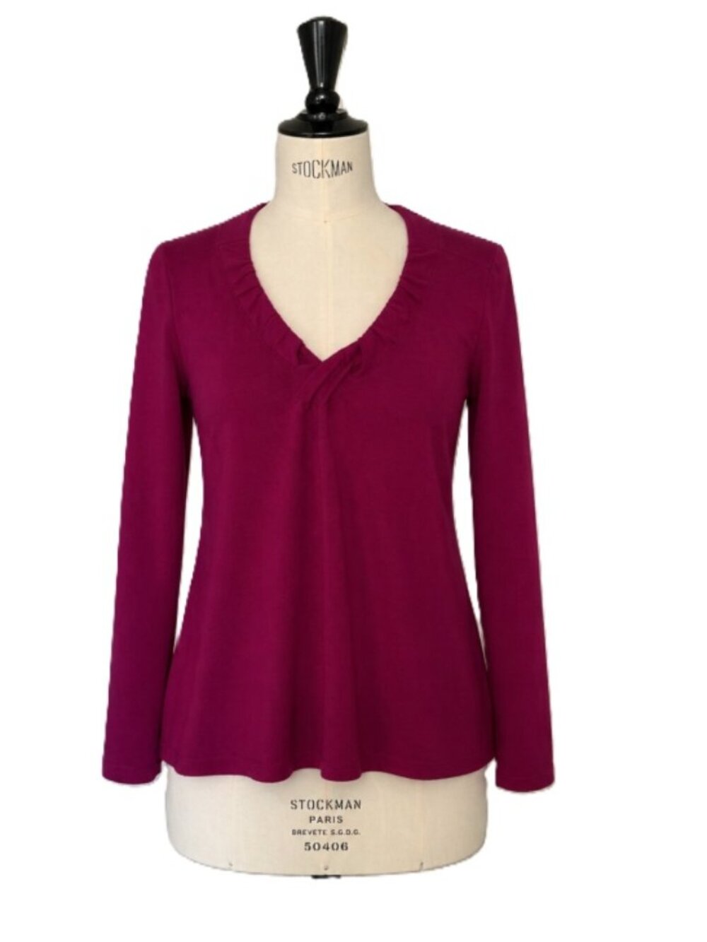 Rosie Neira for Anthropologie Magenta Crossover Neckline Sweater in Size Medium